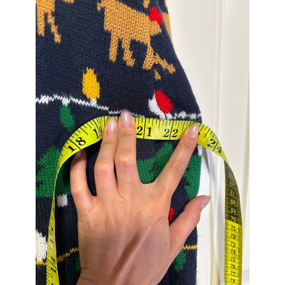 Daisys Boutique Xmas Sweater Womens L Navy Ugly Holiday Reindeer Snowman Holiday - Picture 4 of 7
